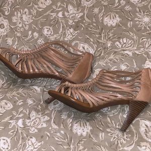 Crown Vintage ~ strappy ~ zip back ~ heeled bootie. ( worn once  )